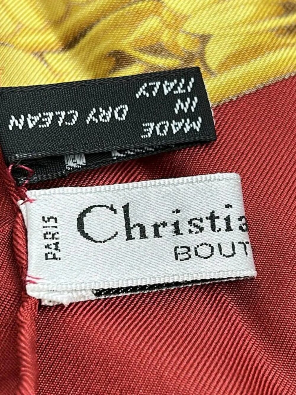 DIOR/ChristianDior Bordeaux Gold Multi Scarf - Picture 2 of 6